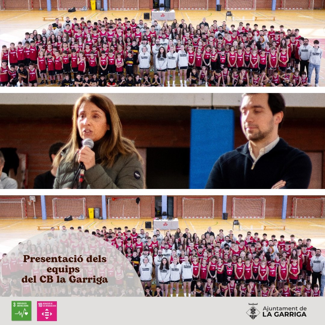 Ajuntament de la Garriga 🎗️ (@ajlagarriga) on Twitter photo 🏀Avui el <a href="/cblagarriga/">CB La Garriga</a> ha presentat els seus equips de la temporada 24-25 formats per més de 200 esportistes.
🏀La presentació del club de #laGarriga amb 50 anys d’història ha comptat amb la presència de l’alcaldessa <a href="/meritxellbudo/">Meritxell Budó🎗</a> i el regidor d’esports <a href="/AlexGil_Br/">Àlex Gil</a> 🏀Avui el <a href="/cblagarriga/">CB La Garriga</a> ha presentat els seus equips de la temporada 24-25 formats per més de 200 esportistes.
🏀La presentació del club de #laGarriga amb 50 anys d’història ha comptat amb la presència de l’alcaldessa <a href="/meritxellbudo/">Meritxell Budó🎗</a> i el regidor d’esports <a href="/AlexGil_Br/">Àlex Gil</a>