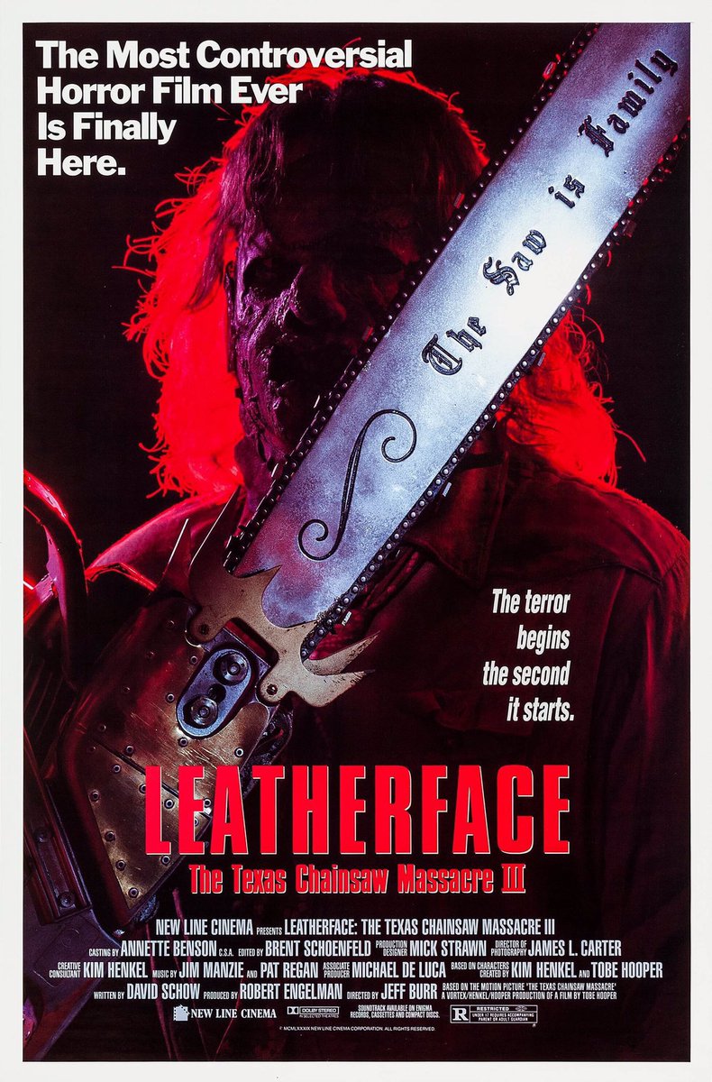 FilmNewsNos's tweet photo. 🎬MOVIE HISTORY: 35 years ago today, January 12, ,1990 the movie ‘Leatherface: The Texas Chainsaw Massacre III’ opened in theaters!
#KateHodge #WilliamButler #KenForee #ToniHudson #ViggoMortensen #JoeUnger #RAMihailoff #TomEverett #DuaneWhitaker #JeffBurr https://t.co/EqcF86JITS