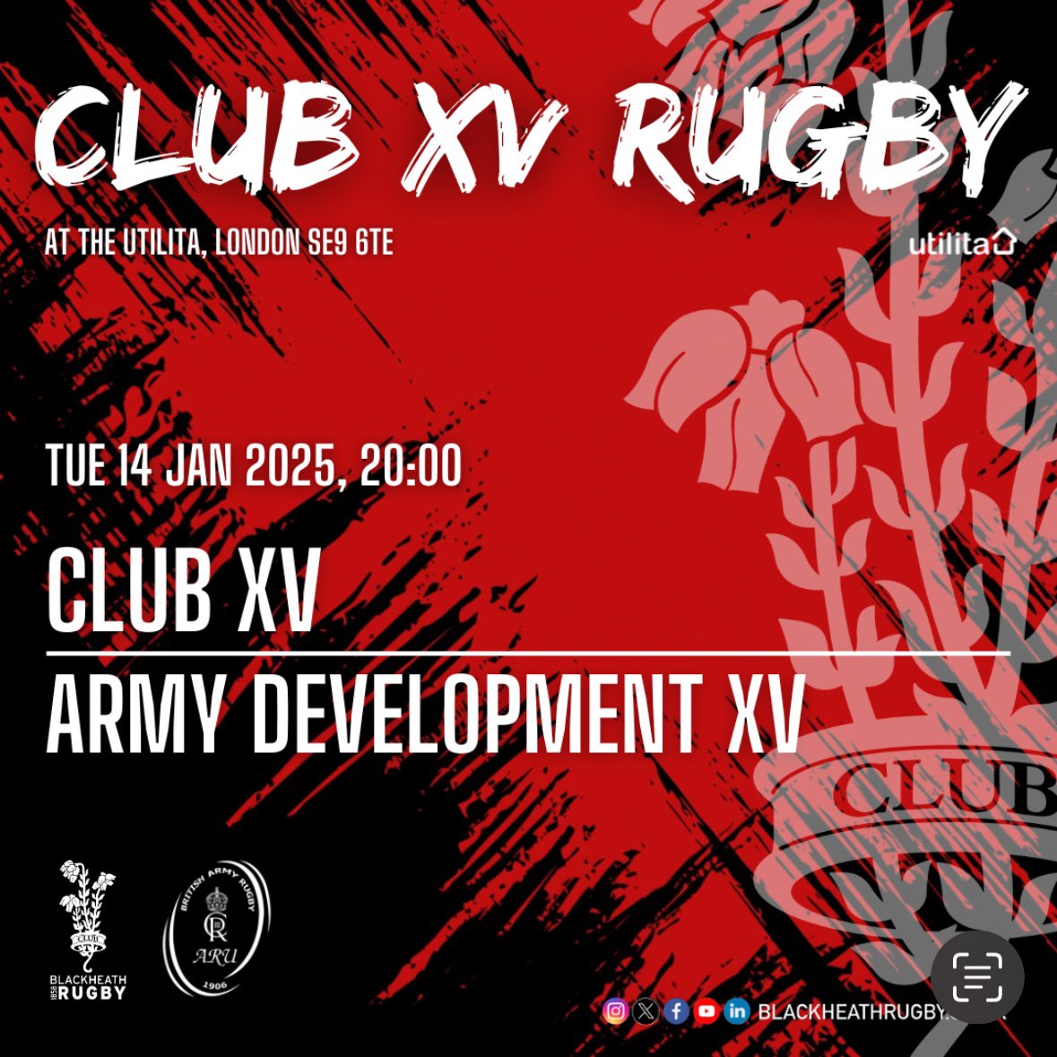 Blackheath_1858's tweet image. Blackheath Rugby welcomes the Army Development XV to The Utilita on Tuesday evening for a game under lights, kicking off at 20:00. The bar will be open, so come along early, grab a drink, catch up with your friends and watch a great game of rugby! Squad details to follow…