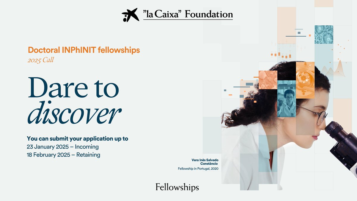 ISGLOBALorg's tweet image. ⌛Last days to apply for @FundlaCaixa's INPhINIT Doctoral Fellowships!

👩‍🔬🔎You will be able to research in one of the best universities or research centres in Spain and Portugal.

Submit your application at ➡️lacaixafoundation.org/en/doctoral-in…

@BecariosFLC #Fellowships