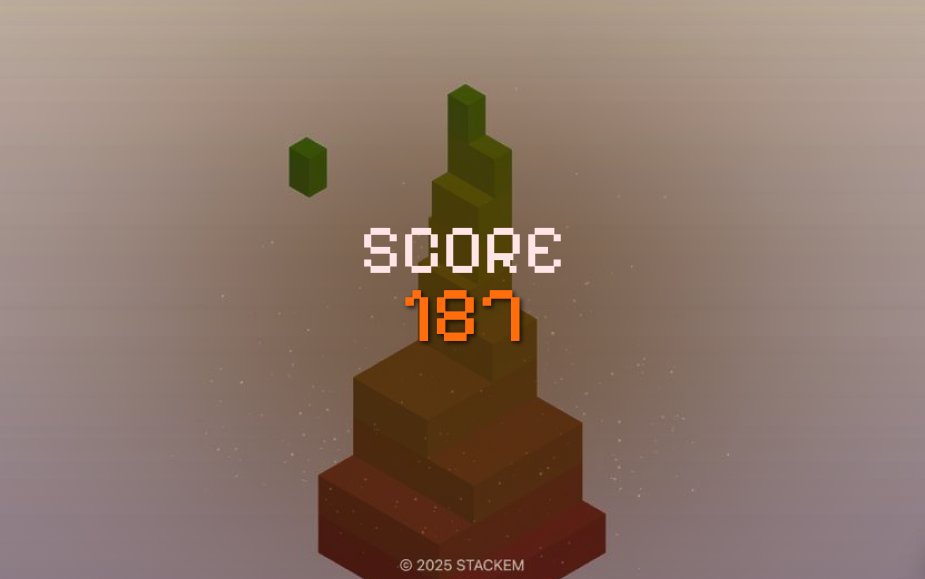 Epic gaming moment: 187 in <a href="/StackEM_xyz/">StackEM</a>! 

Try to beat that here: stackem.xyz