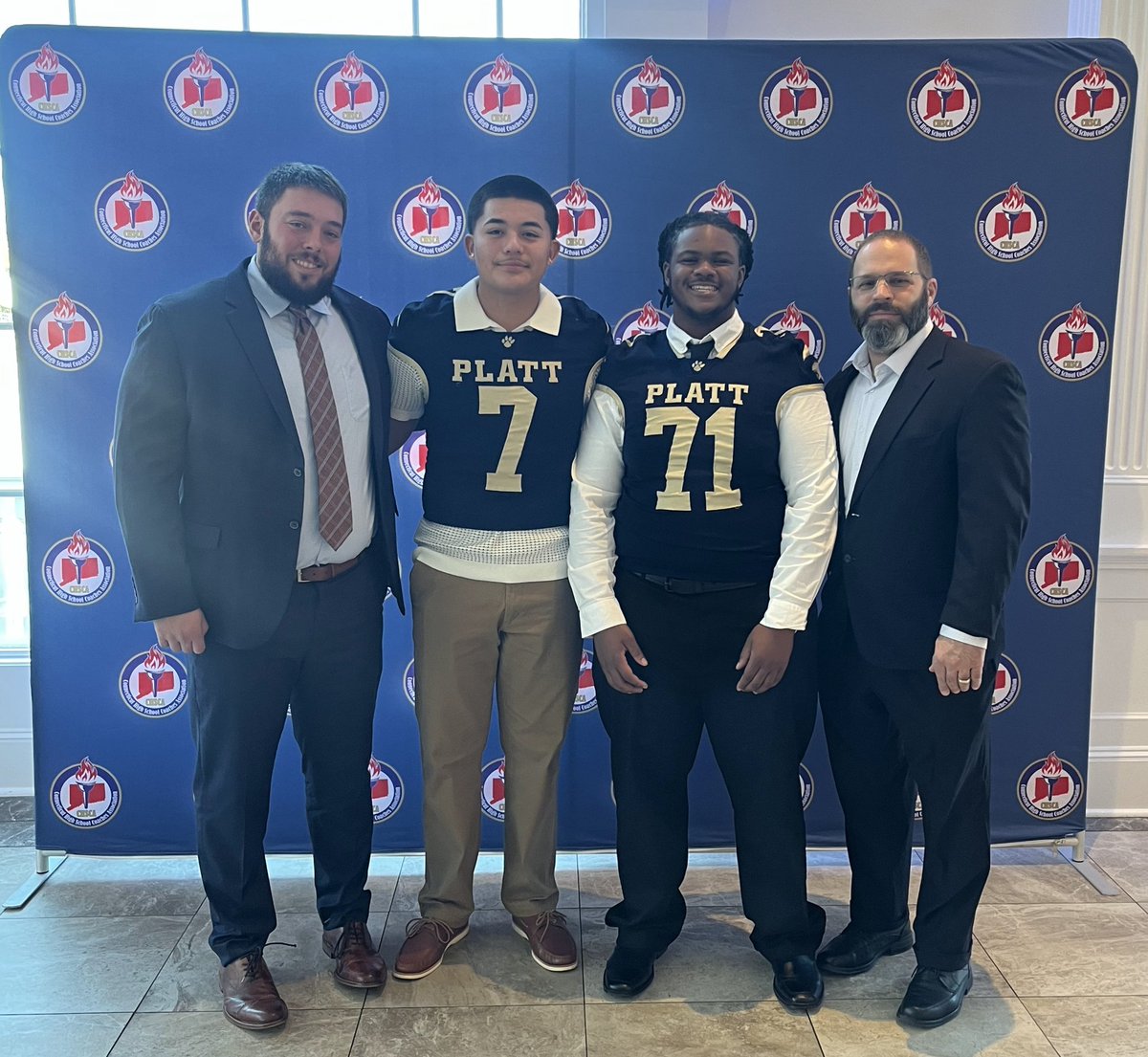 Jesus Vasquez &amp; Jahi Mitchell were recognized today at the CHSCA All State Banquet at the Aqua Turf. They were named to the Class L All State Team. #RespectandCulture