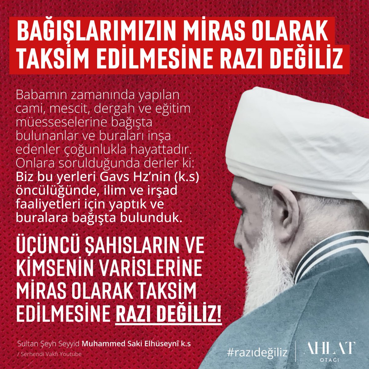 Şeyh Seyyid Muhammed Saki k.s.
İyi ki sen varsın ❤️ 
Ümmetiz...  #RAZIDEĞİLİZ
Dedesi ÜMMETİM ÜMMETİM ÜMMETİM dedi...
Torunu ÜMMETİN ÜMMETİN ÜMMETİN diyor... 
Elhamdülillah 🤲🌹