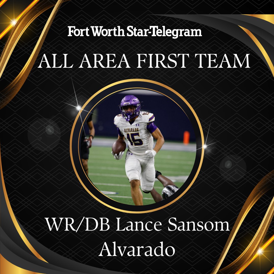 swaggarly's tweet image. Alvarado WR/DB Lance Sansom is on the Star-Telegram All-Area Super Team First Team. @LanceSansom #TXHSFB

The Indians have four players that were selected. FULL TEAM: star-telegram.com/sports/dfwvars…