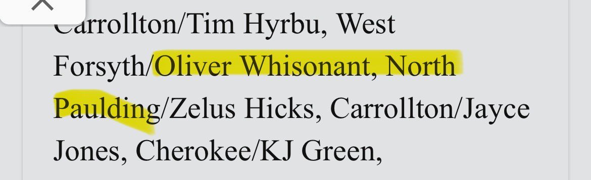 OWhisonant98's tweet photo. #AGTG Blessed to receive All-State Honorable Mention in Georgias highest classification (6A) by @RecruitGeorgia ! @NPHSRecruiting @coachripshwtime @ThePuntFactory @CoachUlassin @coachTJ_UTM @bradodom @JTBrown721 @T_Woodbury11 @coachseansnyder https://t.co/b3Omb0Tgv1