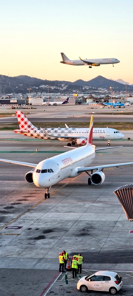Sr_JOF's tweet photo. ...y un terceto de @airbus: de @volotea, de @Iberia y de @vueling.
Bueno... y los habituales del fondo: @FedEx con 757, PrimeAir con 737 y Swiftair con @ATRaircraft. https://t.co/vRnebOTc0f