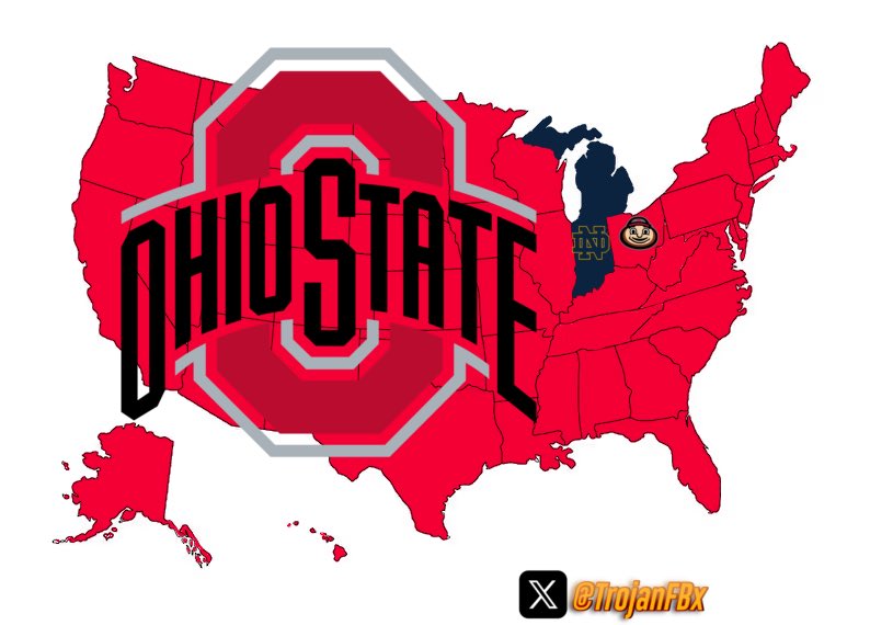 A map of who America is rooting for in the National Championship game:
