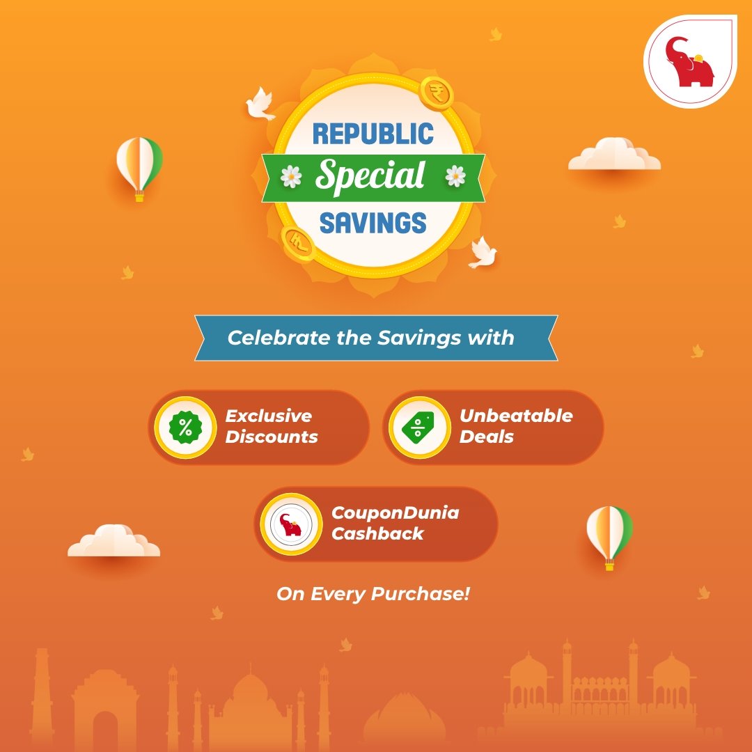 Double The Savings This Republic Day—

Top Deals + Unbeatable Discount + Extra Cashback On CouponDunia🥳

Explore Now-
tinyurl.com/4knvu28c