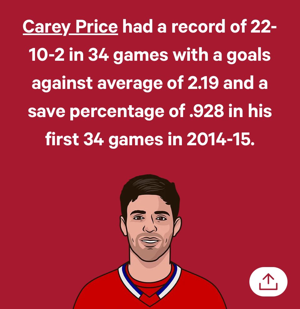 EliteJetsFans's tweet photo. Just comparing Hellebuyck’s 34 games this year to Price’s first 34 games of his Hart season.

Interpret this however you want. https://t.co/v02h3mVvwe