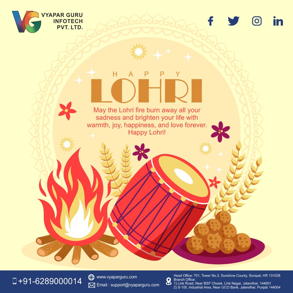 vyaparguruinfo's tweet photo. This Lohri, let’s celebrate your journey to success with Vyapar Guru Infotech Pvt Ltd – your trusted business partner.

#happylohri #lohri https://t.co/KlNQUjXmKc