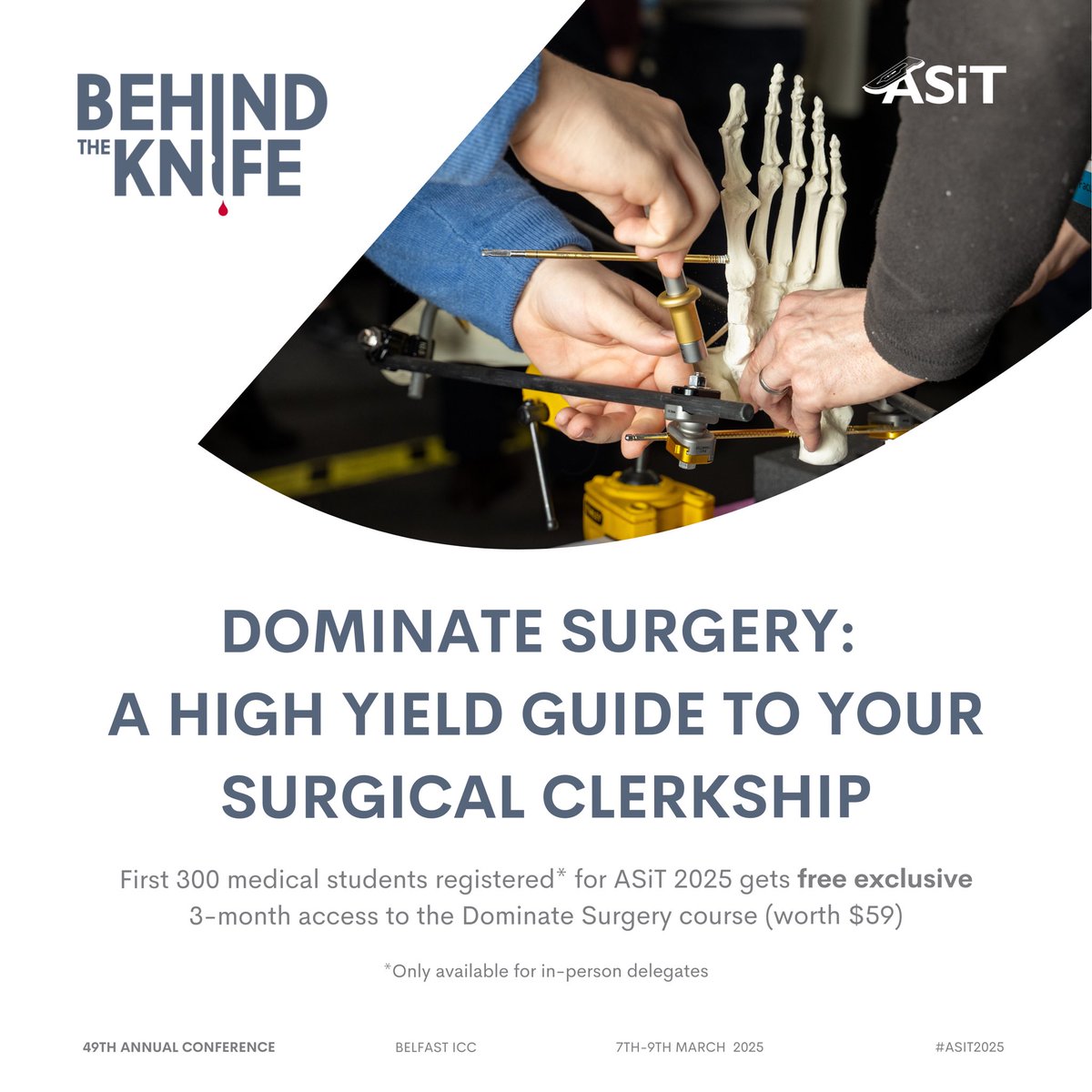 ASiT (@asitofficial) on Twitter photo ๐ Exciting news for medical students! ๐
Weโre thrilled to announce that <a href="/BehindTheKnife/">BehindTheKnife</a> is sponsoring our ASiT conference, offering the first 300 medical students #FREE #exclusive access to their Dominate Surgery course! ๐ช
(Note: This incredible opportunity is available ๐ Exciting news for medical students! ๐
Weโre thrilled to announce that <a href="/BehindTheKnife/">BehindTheKnife</a> is sponsoring our ASiT conference, offering the first 300 medical students #FREE #exclusive access to their Dominate Surgery course! ๐ช
(Note: This incredible opportunity is available