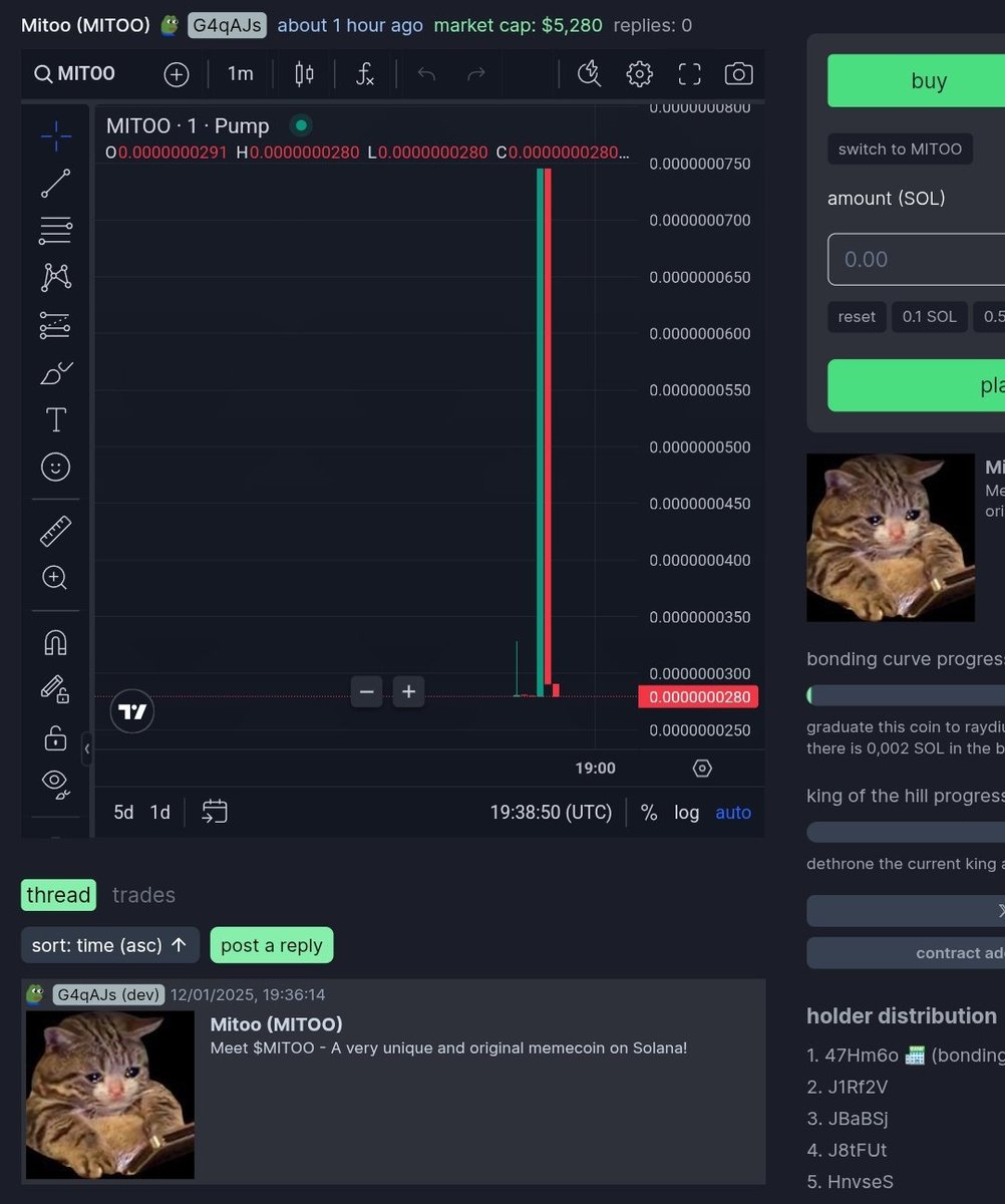 mitoosolana's tweet photo. Please, be aware and avoid copycats.
The official $MITOO token is not launched.

There are already copycats like this one. https://t.co/iegujhXd0q
