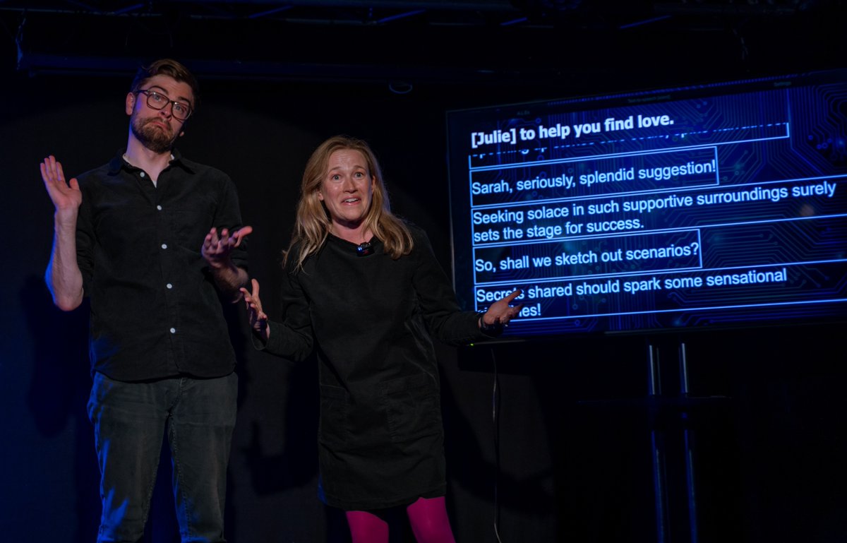 Improbotics (@improbotics) on Twitter photo Can a robot help you find love?
#ArtificialIntelligence #Improv <a href="/BigDiff_Venue/">The Big Difference</a>
📅 Sunday 9 Feb
⏱️ 4pm
🎭 <a href="/LeicsComedyFest/">Leicester Comedy Festival</a>
🎟️ comedy-festival.co.uk/events/artific…
Photo: Chloe Elizabeth
With <a href="/Alex__Newson/">Alex newson</a> <a href="/Boydbranch/">Boyd Branch</a> Jillian @jodiefrankly Julie @p_jlittle Mike <a href="/TallTalesSarah/">sarah davies</a> Piotr Can a robot help you find love?
#ArtificialIntelligence #Improv <a href="/BigDiff_Venue/">The Big Difference</a>
📅 Sunday 9 Feb
⏱️ 4pm
🎭 <a href="/LeicsComedyFest/">Leicester Comedy Festival</a>
🎟️ comedy-festival.co.uk/events/artific…
Photo: Chloe Elizabeth
With <a href="/Alex__Newson/">Alex newson</a> <a href="/Boydbranch/">Boyd Branch</a> Jillian @jodiefrankly Julie @p_jlittle Mike <a href="/TallTalesSarah/">sarah davies</a> Piotr