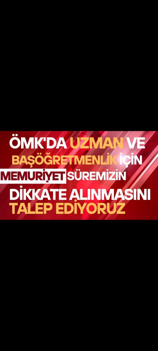 <a href="/Yusuf__Tekin/">Yusuf Tekin</a> Ömk da meb öncesi memur hizmetleri görmezden gelinmemeli. 5 yıl 8 yıl sözü unutuldu. Bari geçmiş yıllarımız unutulmasın.