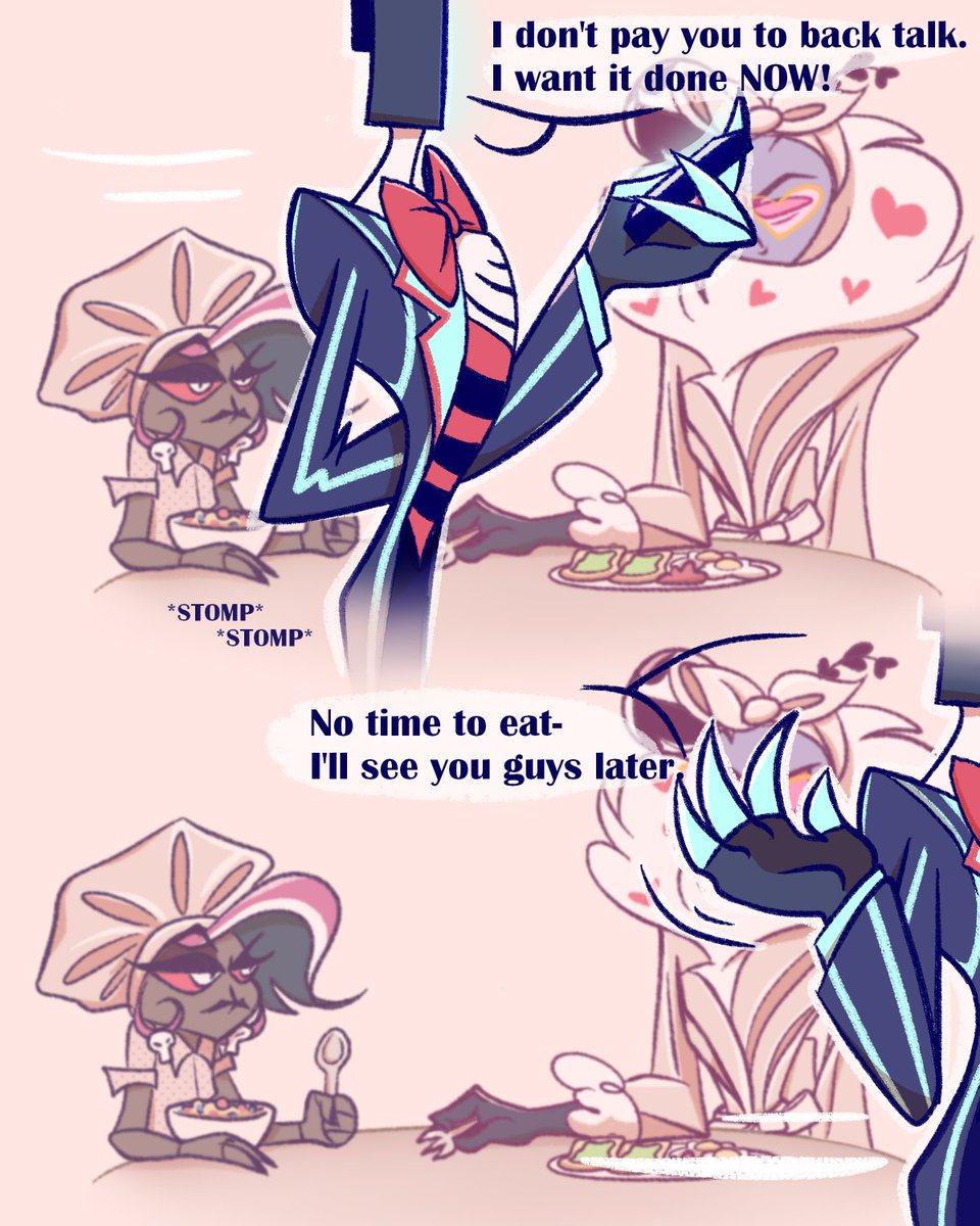 BB_Azurite's tweet photo. Val and Vel are the masters of promoting unhealthy beauty standards to the masses but they are no match for their CEO.
Warning for skinny people being fat shamed.
#HazbinHotelFanart #vox #Valentino #velvette #Vees https://t.co/W0XOVktWu5