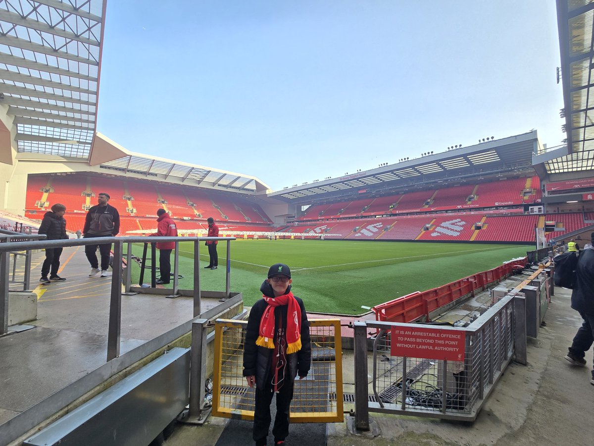 robertm23295's tweet photo. A tour of Anfield Stadium for Deacons 9th birthday! He was buzzing to meet @TrentAA (kind of😂). We had to get a photo from "Trents Corner" 🥰❤️ https://t.co/ONWxBBscd7