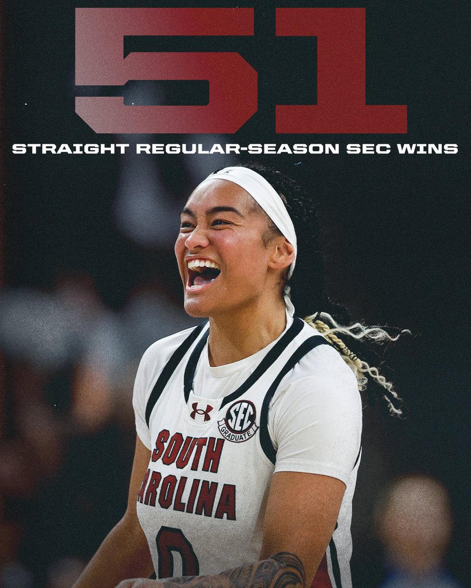 The longest streak in SEC history 🙌 <a href="/GamecockWBB/">South Carolina Women's Basketball</a>