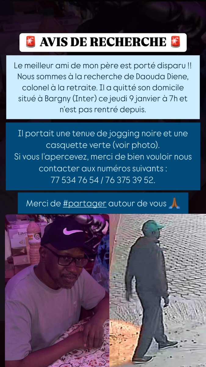Pouvez-vous récupérer cette image et partager autour de vous svp 🙏🏾🙏🏾🙏🏾

Nous sommes toujours à sa recherche.