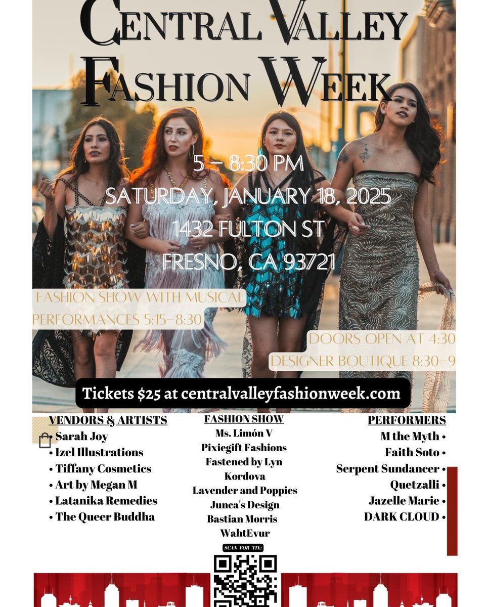 I will be a vendor at the @centralvalleyfashionweek this upcoming Saturday January 18th from 5-8:30 PM in Downtown Fresno @warnorscenterfranksplace

Come join us this Saturday! Tickets are available at centralvalleyfashionweek.com

#fresno #fresnoart #fresnoevents #fresnoartist