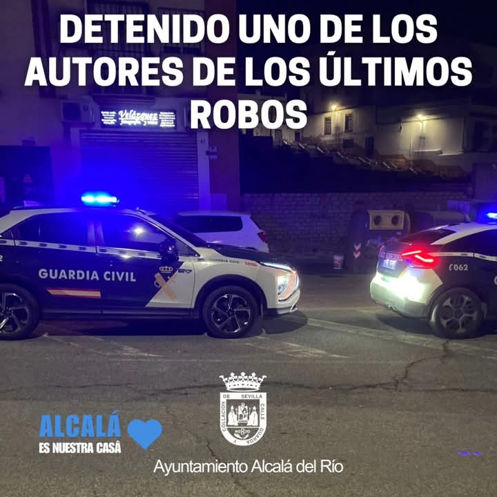 AytoAlcalaRio's tweet image. Gracias a la Guardia Civil y a la Policía Local por la celeridad en la detención de uno de los autores identificados de los últimos robos en nuestro municipio. 

Gracias también a la ciudadanía por su colaboración.