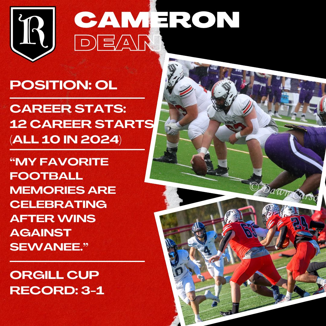 This week's <a href="/RhodesFootball/">Rhodes Football</a> #SundaySeniorSpotlight is on <a href="/Cameron93242706/">Cameron Dean</a>