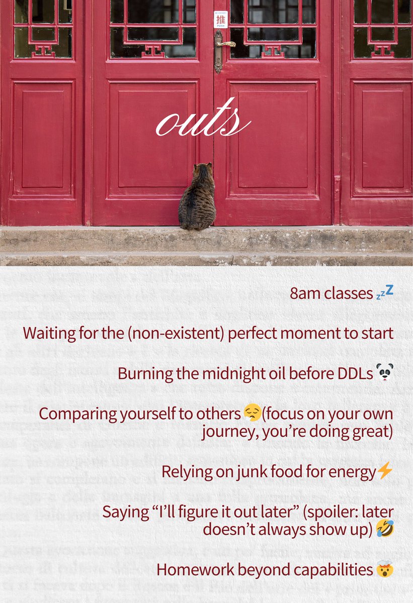 PKU1898's tweet photo. Time for our 2025 vibe check ✔
Drop your #InsAndOuts list below 👇
#PKU #CampusLife https://t.co/iYLYNWonpu