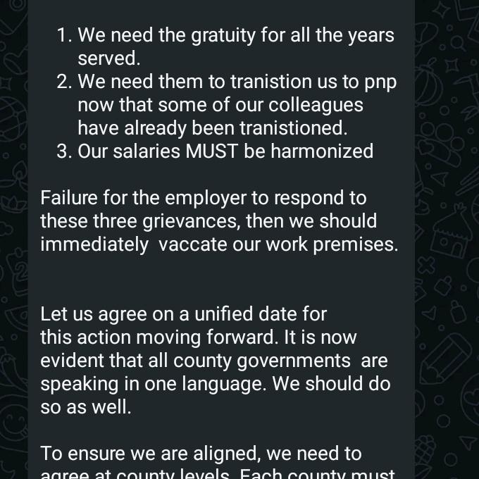 UHCmedicsKe's tweet photo. Dear Dr Deborah 
@DeboraBarasa 
Cc @psmuthoni 
@KimtaiHarry 

OUR DEMANDS AS #UHCworkers :
#AbsorbUHCstaffNow
#8500UHCstaffOnStrike
#EqualWorkEqualPay https://t.co/mQMWHIP8rH