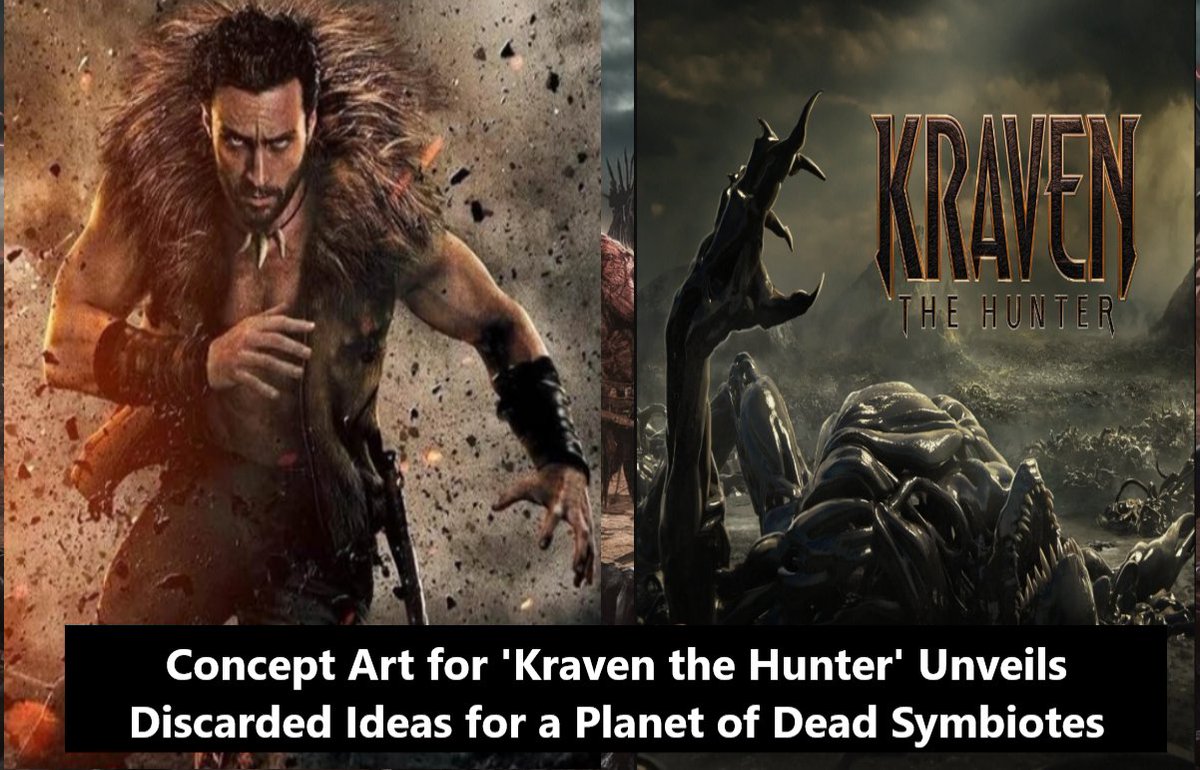 GoPublicToday's tweet photo. Concept Art for ‘Kraven the Hunter’ Unveils Discarded Ideas for a Planet of Dead Symbiotes
https://t.co/rvLRdbo53Y 

#KravenTheHunter #ConceptArt #Marvel #Symbiotes #FilmArt #BehindTheScenes #ComicBookMovies #MarvelStudios #ArtOfFilm #CharacterDesign #MovieConcepts #VFXArt https://t.co/9yz9AqmFuR