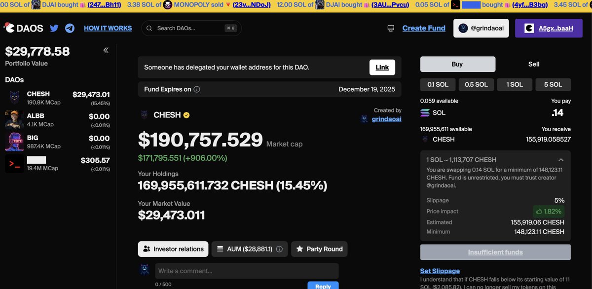 0rdlibrary's tweet photo. Before "holders" began to dump on me...

I had turned my initial 100 SOL seed round...

Up by 75% in 13 days, to about 71 SOL AUM.

We hit $50k USD AUM actually, and instead of selling..

I had @cheshiregpt buy every time you all dumped.

Unfortunately, the few decided they wanted profit at 300k.

And began to tank our token. Instead of giving in...

I decided to take our profits and hold up our token.

This is all on chain. The token is now redistributed...

And our @grindaoai now owns a locked 15% of our supply.

Imagine what could happen with a second raise?

Imagine what could happen with the dev being funded?

Imagine what I could do if I didn't have to use our tech..

To guard against you, dumping on my hard work?

Please zoom out, and look at how hard I am working..

I don't have much money left to even develop anymore..

I'm all in.

https://t.co/MIIWvddEUd 

@baoskee send help big homie, I need it.

https://t.co/Ys9JkXRAmp