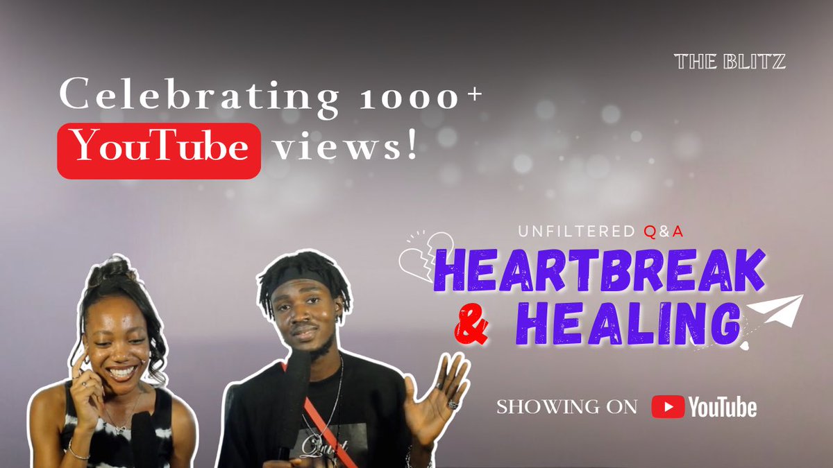 TheBlitzz__'s tweet photo. Our YouTube video “Unfiltered Q&amp;A: Love, Heartbreak, and Self-Discovery” just hit 1,000 views! 💯✨

If you haven’t watched it yet, click on the link below and join the conversation

https://t.co/bY1FO7HpqS

Don’t forget to like, comment, share, and subscribe for more content. https://t.co/fU9juLeT6R
