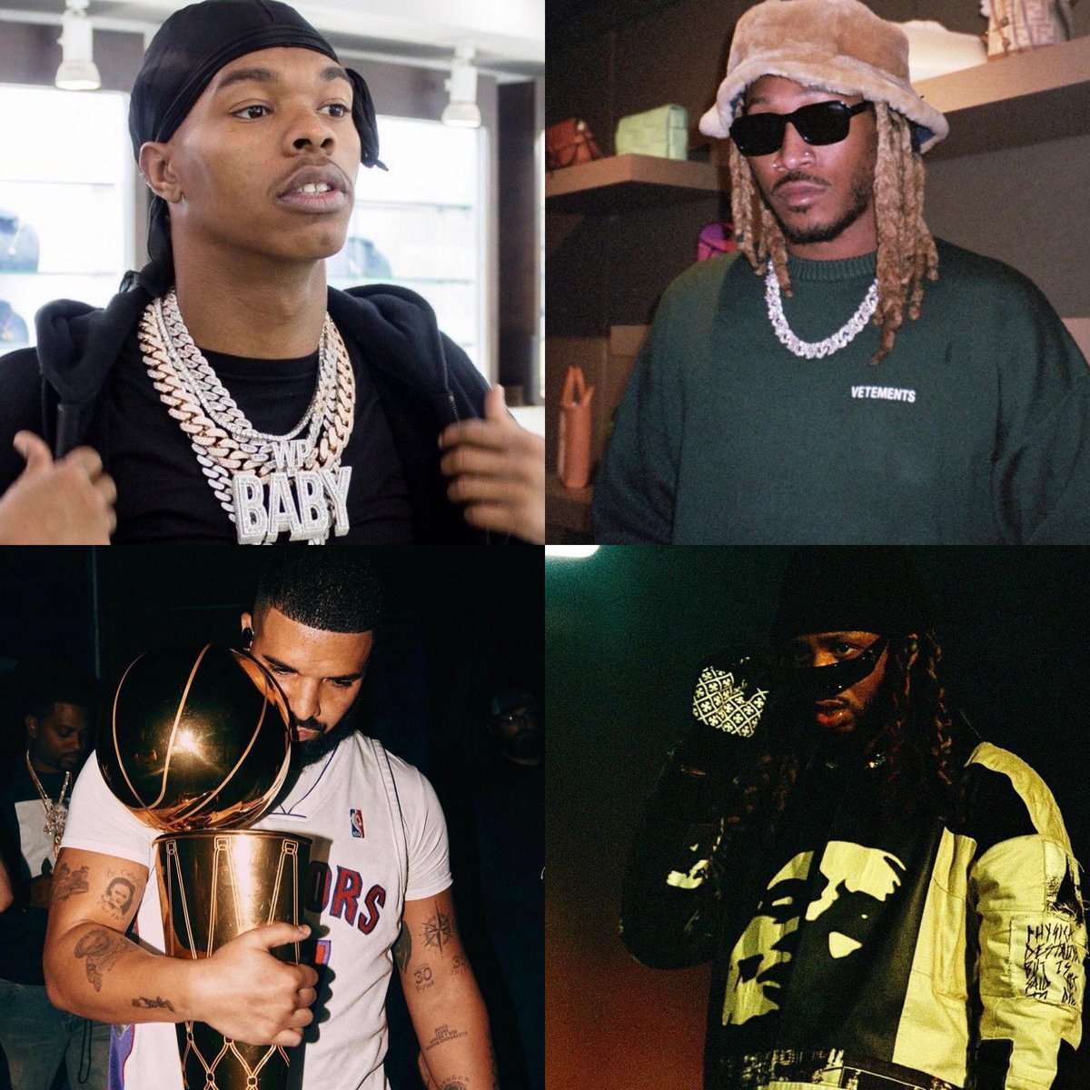 HipHopAllDay's tweet photo. Lil Baby now joins Future, Drake &amp; Metro Boomin as the only hip hop artists this decade to earn four #1 albums on Billboard 🔥🏆 https://t.co/lUMedt3ZMw