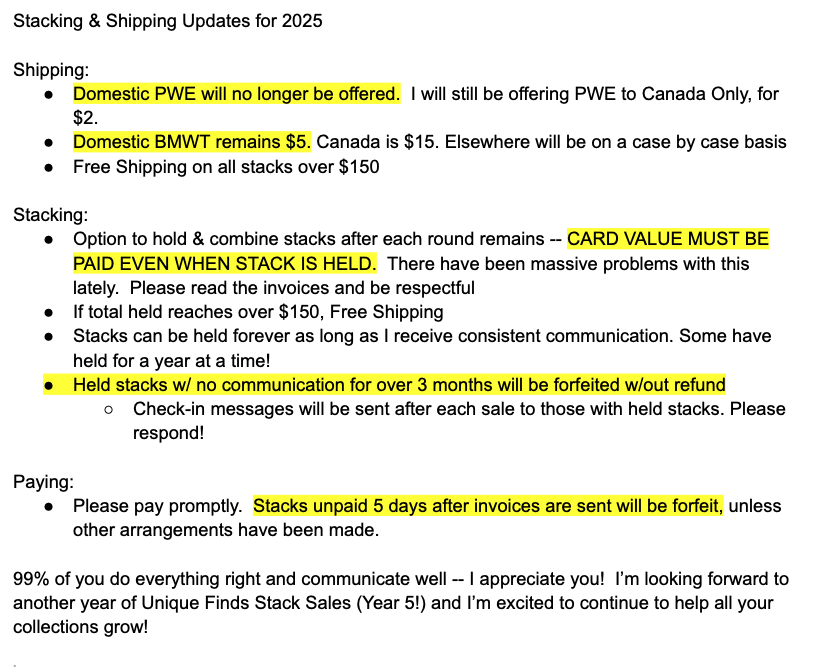 UniqueFinds09's tweet image. Stacking &amp;amp; Shipping Updates for 2025