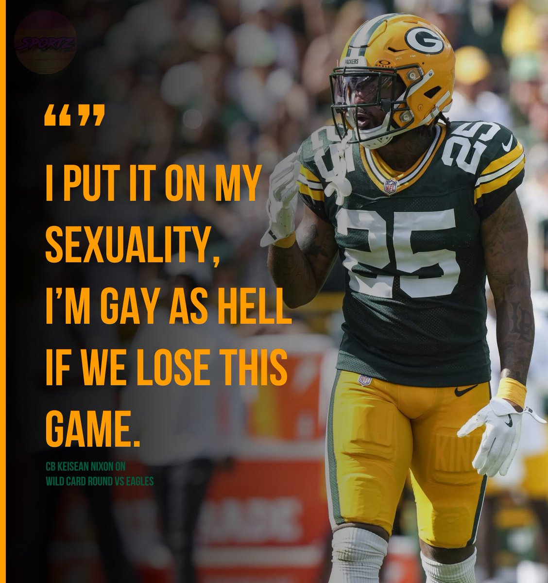 SportzGG's tweet image. WILD: #Packers CB Keisean Nixon had this to say about todays Wild Card round game…