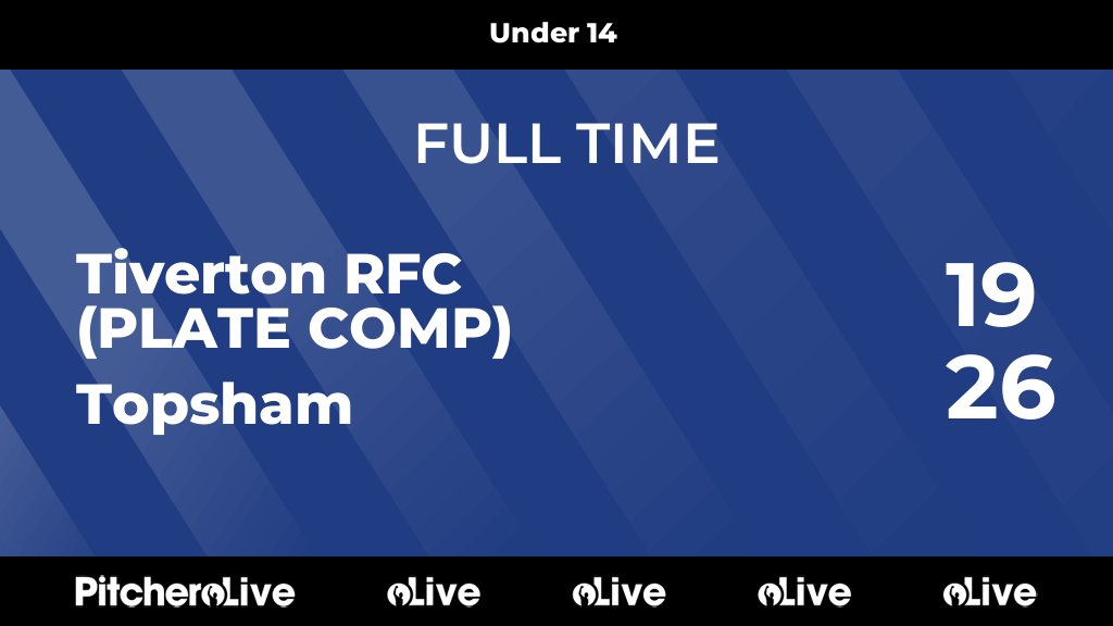 Tiverton Rfc Rivals FULL TIME: Tiverton RFC (PLATE COMP) 19 - 26 Topsham #TIVTOP #Pitchero ...