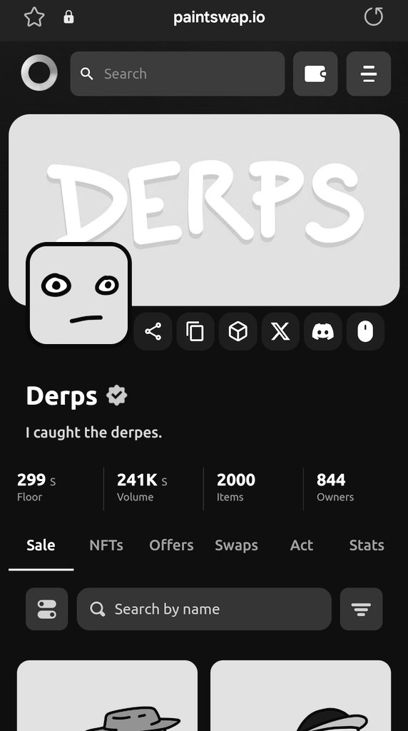 TraderCeeCee's tweet photo. I have never really shilled any projects on here, so here it comes
Meet derp
In my opinion, number 1 nft project on $S sonic that the community is really behind
Building cool things ๐
I think it's partnered with shadow aswell makes everything 10x better
Floor price: 299s https://t.co/TGtEo60oAv