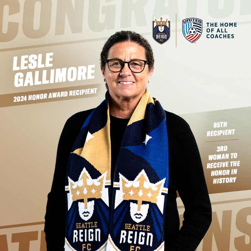 reignfc's tweet photo. One of one. 👑

Congratulations to our very own General Manager, @CoachGallimore on receiving the United Soccer Coaches' Honor Award, the association's highest accolade! 👏