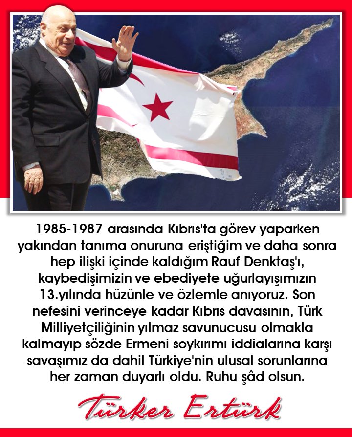 Orsatramola's tweet photo. Aramızdan ayrılışının 13.yılında Rauf Denktaş’ı saygı ve özlemle anıyorum. https://t.co/Ms2CWRMAJ1