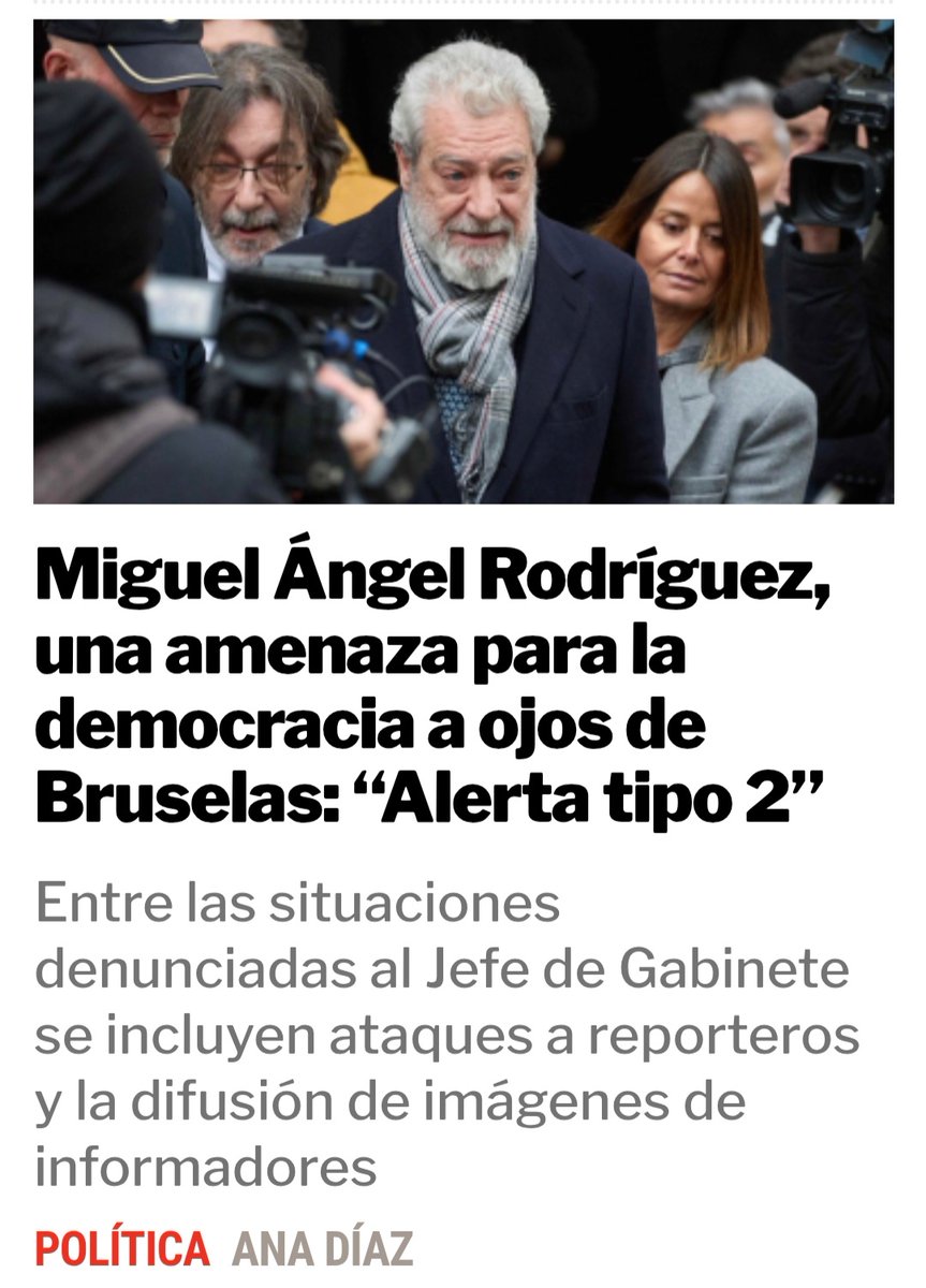 Es una vergüenza para la justicia española que sea Bruselas quien obliga a España a investigar las amenazas  y otros comportamientos del jefe de gabinete de Ayuso Miguel Angel Rodríguez.
Pero más vergonzoso es el silencio culpable de todos los miembros del CGPJ <a href="/PoderJudicialEs/">Poder Judicial</a> .