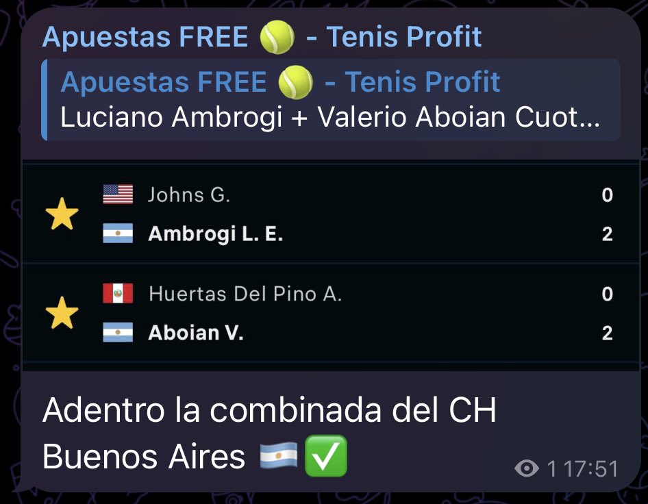 En el canal de Telegram dejé una cuota 1.92 del CH de Buenos Aires y la cobramos ✅