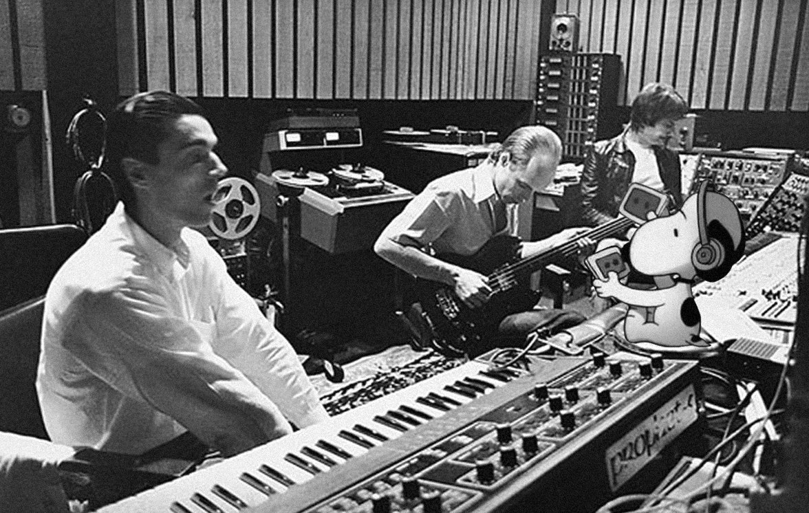 david byrne, brian eno and snoopy