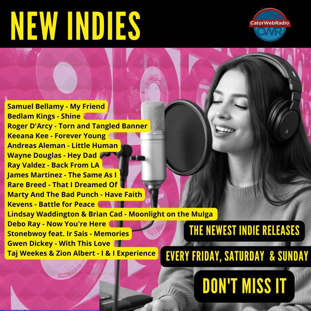 Catorweb radio (@catorwebradio) on Twitter photo #NowPlaying #NewIndies
#SamuelBellamy
<a href="/RakeBedlam667/">Andy Paul</a>
<a href="/CrookedRoger/">Roger D'Arcy</a>
<a href="/KeeanaKee/">Keeana Kee</a>
<a href="/andreasaleman/">Andreas Aleman</a>
#WayneDouglas
<a href="/rayvaldezsongs/">Ray Valdez Songs</a>
<a href="/JamesMMusic1/">James Martinez</a>
<a href="/LindsayWMusic/">Lindsay Waddington</a>
#RareBreed
#MartyAndTheBadPunch
<a href="/kevens/">Kēvens</a>
#DeboRay
<a href="/stonebwoy/">THE TORCHER</a>
#GwenDickey
<a href="/TajWeekes/">Taj Weekes</a> #NowPlaying #NewIndies
#SamuelBellamy
<a href="/RakeBedlam667/">Andy Paul</a>
<a href="/CrookedRoger/">Roger D'Arcy</a>
<a href="/KeeanaKee/">Keeana Kee</a>
<a href="/andreasaleman/">Andreas Aleman</a>
#WayneDouglas
<a href="/rayvaldezsongs/">Ray Valdez Songs</a>
<a href="/JamesMMusic1/">James Martinez</a>
<a href="/LindsayWMusic/">Lindsay Waddington</a>
#RareBreed
#MartyAndTheBadPunch
<a href="/kevens/">Kēvens</a>
#DeboRay
<a href="/stonebwoy/">THE TORCHER</a>
#GwenDickey
<a href="/TajWeekes/">Taj Weekes</a>