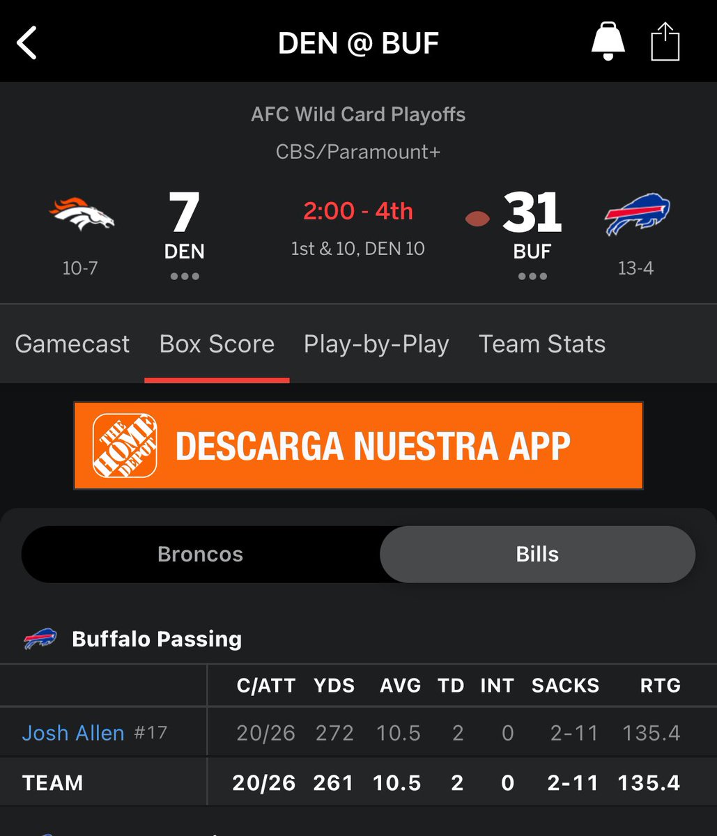 I’d say that’s a solid stat line against the best defense in the #NFL 

MVP. On to the Ravens. 💪 #BillsMafia