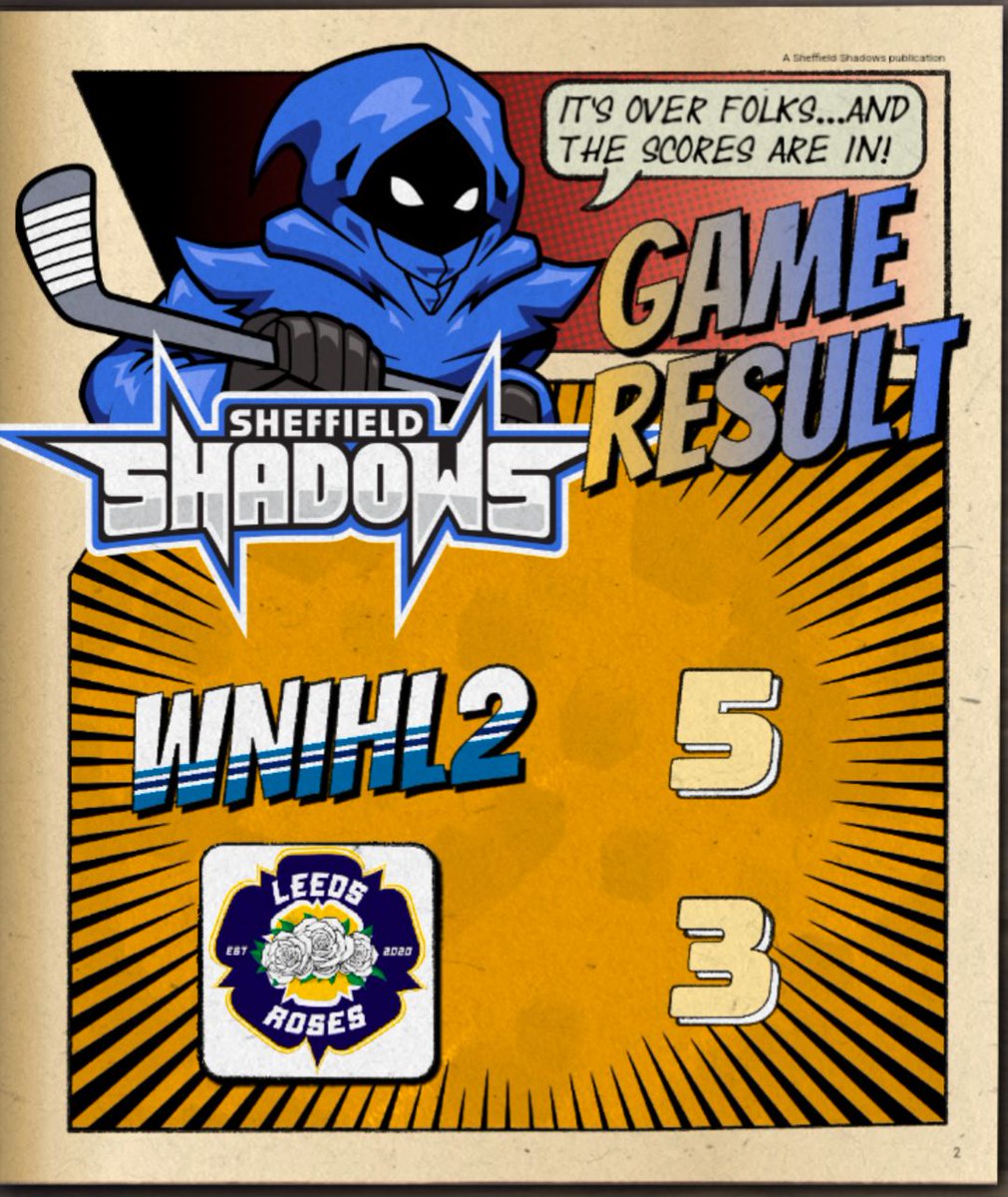 ShadowsWIHC's tweet photo. ๐ GAME RESULTS ๐
W2 faced off against Leeds Roses and won 5-3.
Player of the Game, sponsored by Puckstop:
๐ Shadows: Jess Hughes
๐ Roses: Morgan Walker
#Puckstop #IceHockeyUK #EIH #WNIHL #ThisGirlCan #SheffieldShadows #HockeyLife #PlayLikeAGirl #TeamSpirit #GirlsInSports https://t.co/PcEXk0rSRn
