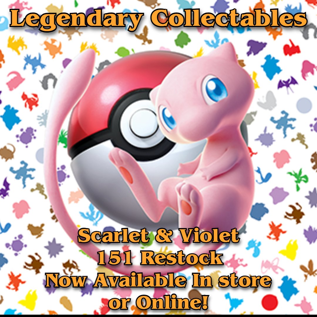 Legend_Collect's tweet photo. We just got a restock of 151 in. It's available both in store and online! https://t.co/BfdQIiOIZh