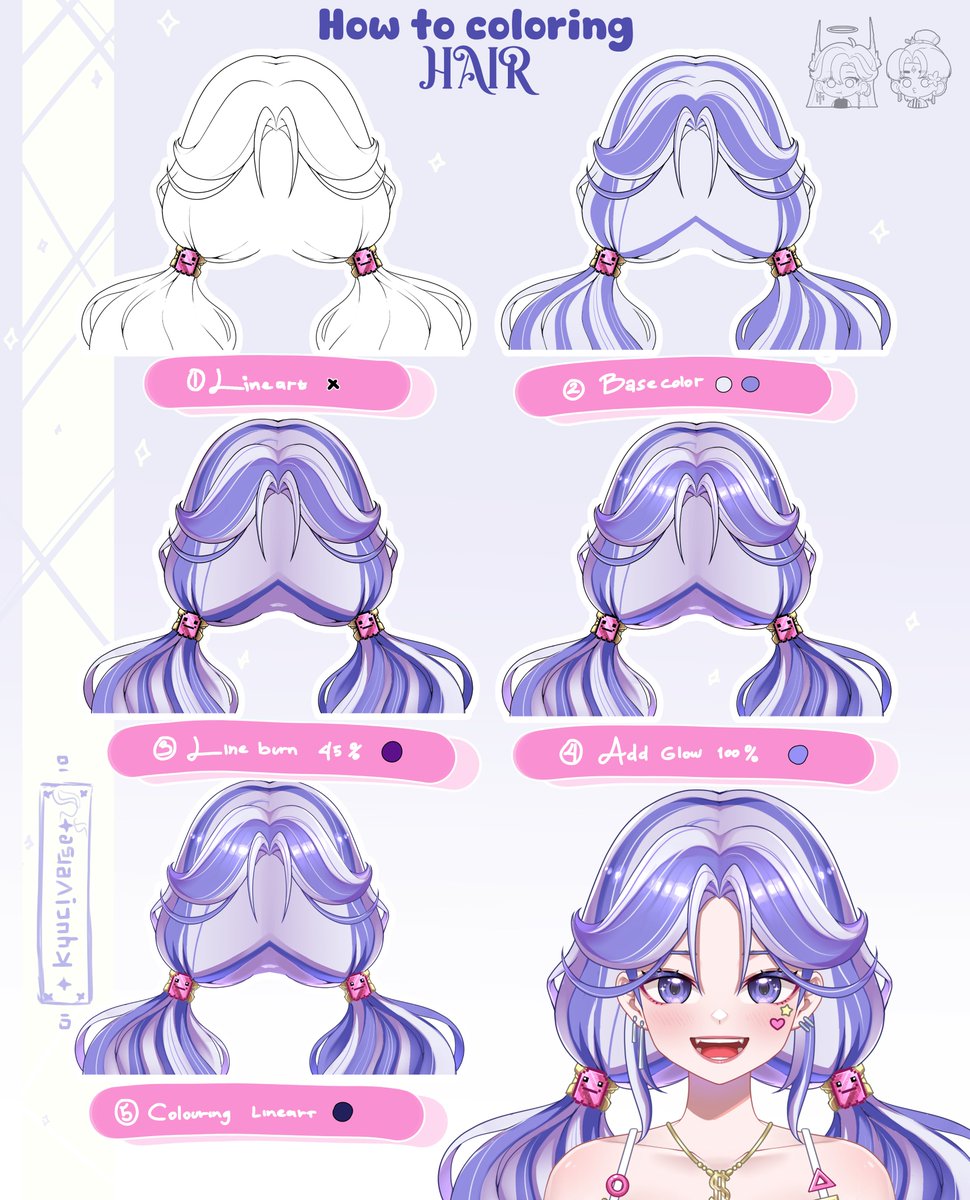 Kyuci_studio's tweet photo. -- How I render hair --
#ArtTutor #HairColoring #DigitalArtTips #ArtTutorial #LearnArt #KyuciStudio #kyucitutorial https://t.co/LmqNMIYNoi