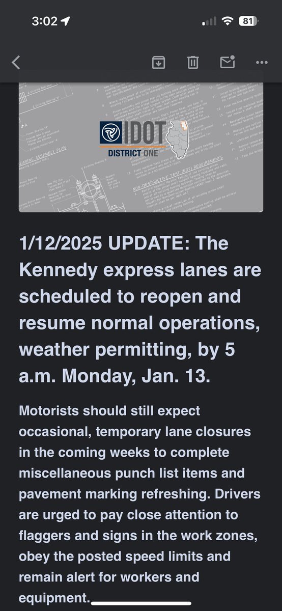 Just getting the word from <a href="/IDOT_Illinois/">IDOT_Illinois</a>. After being shut down since March, the Kennedy Express Lanes will be open starting with the Monday morning commute! <a href="/WBBM1059Traffic/">#ChicagoTraffic NewsRadio 105.9 WBBM</a> <a href="/WBBMNewsradio/">WBBM Newsradio</a>