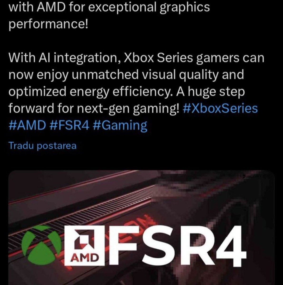 Darkstorm33's tweet image. Yes, because the #XboxSeries have dual compute units that can be used for #DirectML (AI)!
The #FSR4 is software coupled with AI like the #PSSR !
👀⬇️