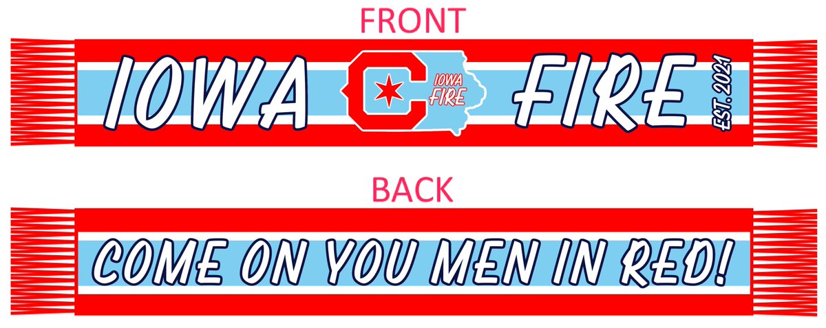 OSC_IowaFire's tweet photo. Hey everyone! I'm looking at making some scarves, but need YOUR help! Vote in the poll in the replies, for which one is your favorite, and we will come to a conclusion for one to be made.
Also, any comments, or changes you'd like to see, just reply with them. 
#VamosFire #cf97 https://t.co/h7GBUWW9t7