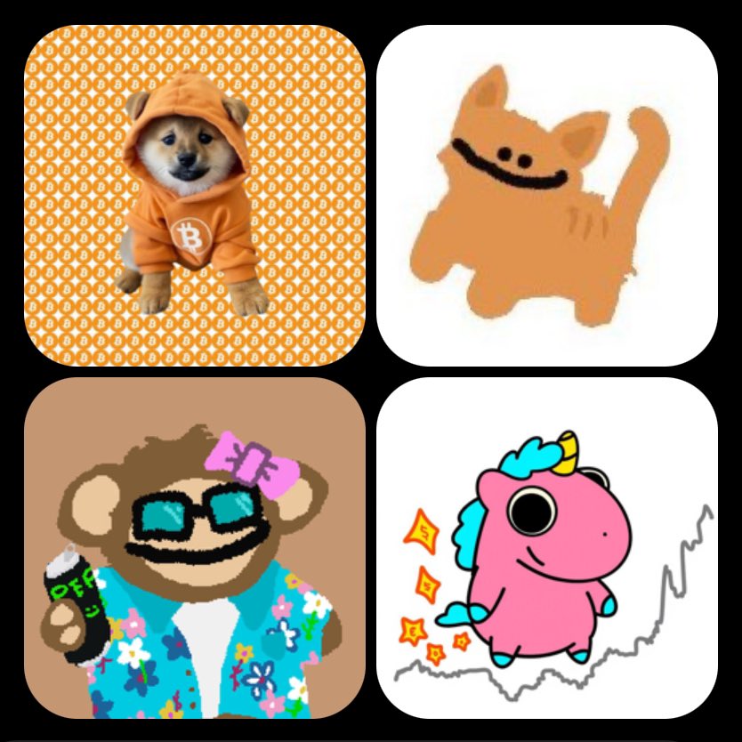 Long term HODLs stack ranked for size for this bull:

$DOG (Bitcoin) 
$UFD (Solana) 
Bitcoin Puppets (Ordinals) 
$GIZMO (Bitcoin)

What do we think?