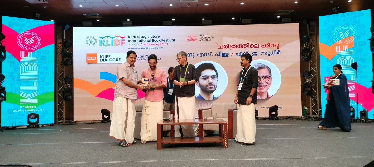 maheswar76's tweet photo. "Had the pleasure of meeting my friend @UnamPillai the brilliant historian and writer! Always an insightful conversation with him.@ShashiTharoor #History #Writing #ManuSPillai" @klibf_kla https://t.co/YkiTsiv4M1